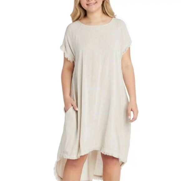 NWT Vasna boho linen blend pocket dress high low - Picture 1 of 14